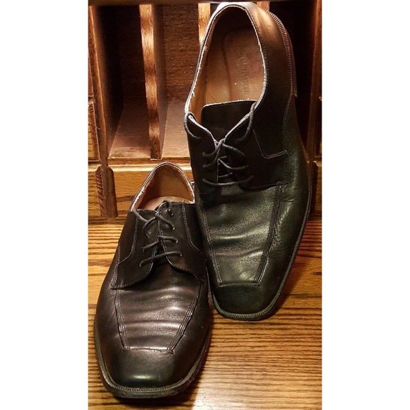 Perry Ellis Portfolio Style Square Toe Black Dress Shoes 10.5 M Lace Up Oxfords - Picture 8 of 12